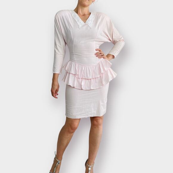 80s Gunne Sax Pastel Pink Party‎ Dress - Picture 5 of 7